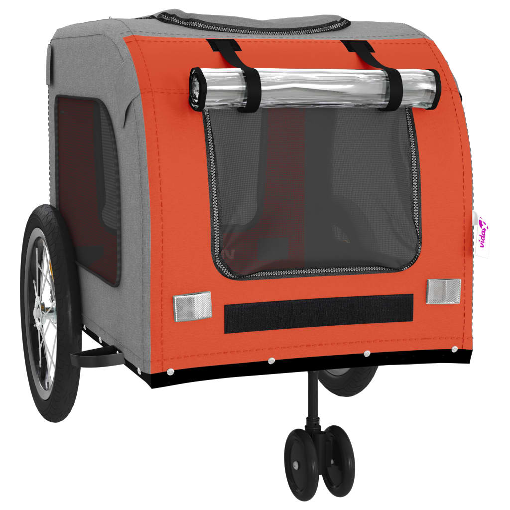 Hondenfietstrailer Oxford Stof En Ijzer En Grijs