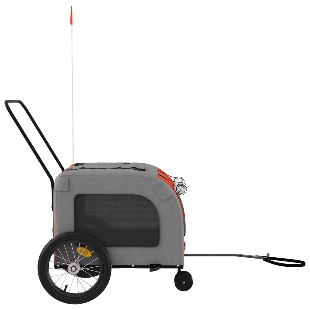 Hondenfietstrailer Oxford Stof En Ijzer En Grijs