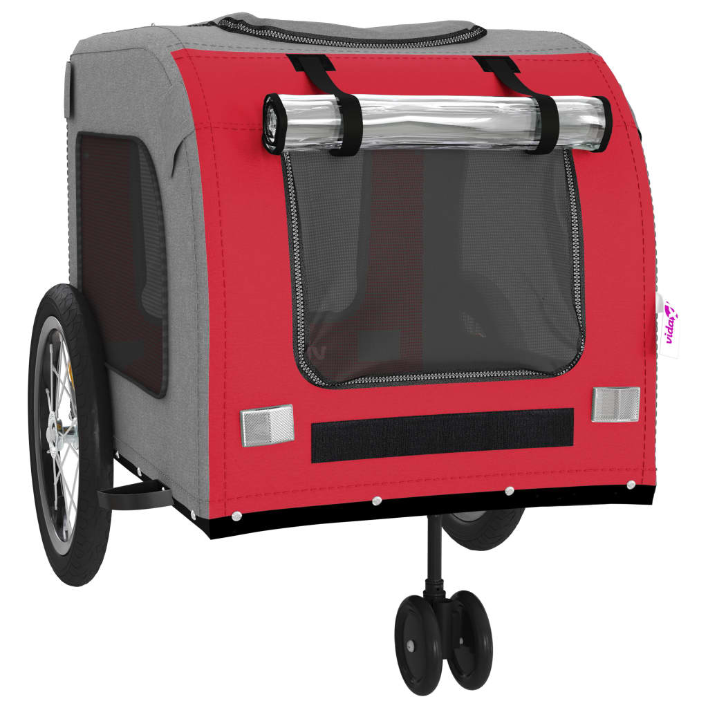 Hondenfietstrailer Oxford Stof En Ijzer En Grijs