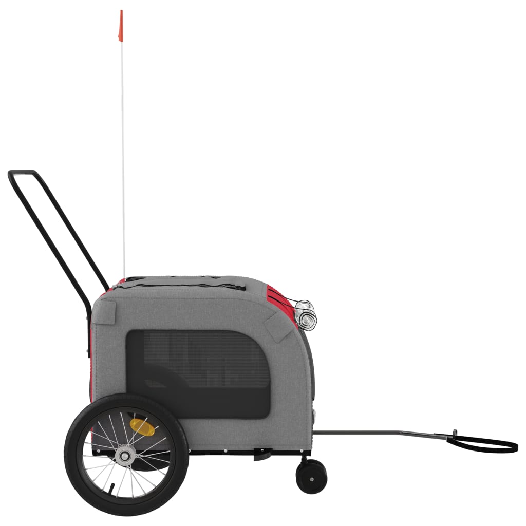 Hondenfietstrailer Oxford Stof En Ijzer En Grijs