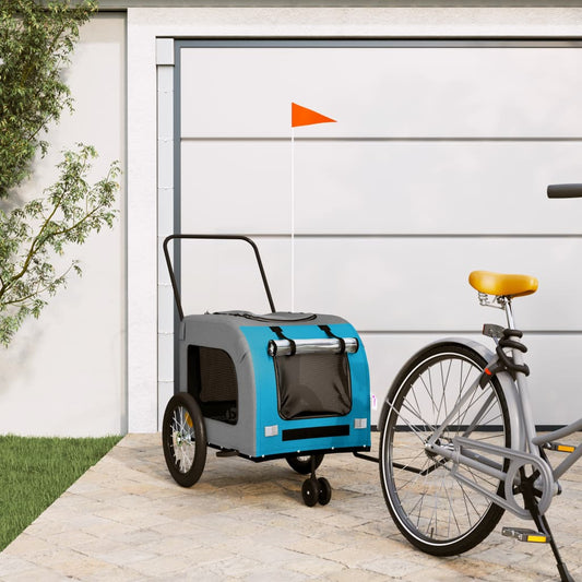 Hondenfietstrailer Oxford Stof En Ijzer En Grijs