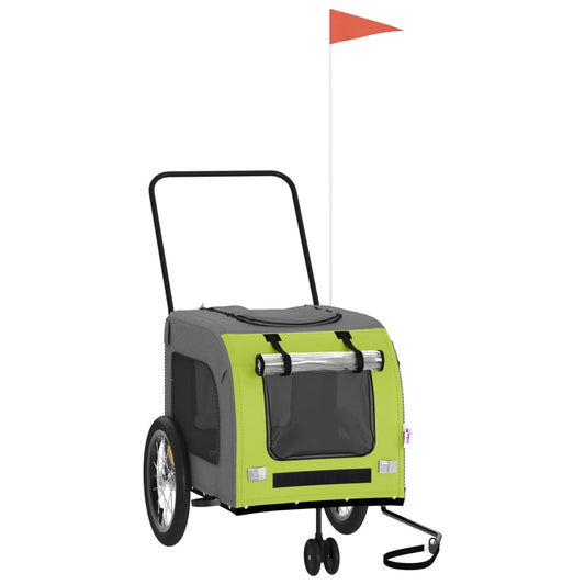 Hondenfietstrailer Oxford Stof En Ijzer En Grijs