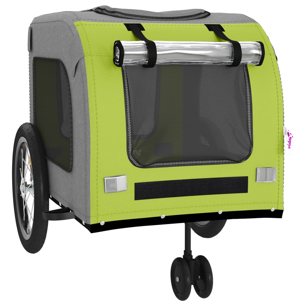 Hondenfietstrailer Oxford Stof En Ijzer En Grijs