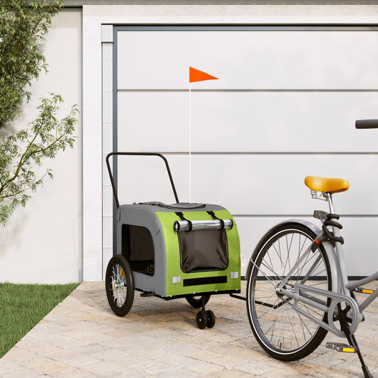 Hondenfietstrailer Oxford Stof En Ijzer En Grijs