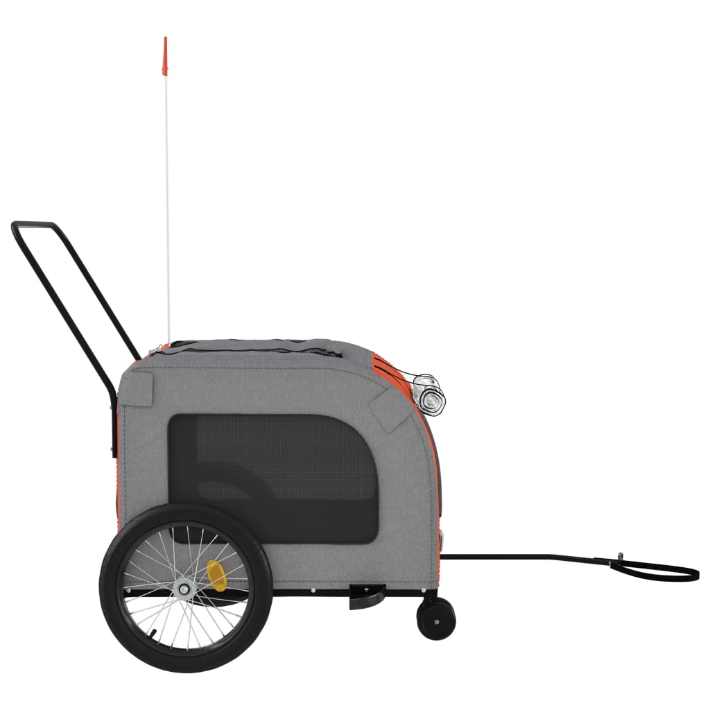 Hondenfietstrailer Oxford Stof En Ijzer En Grijs