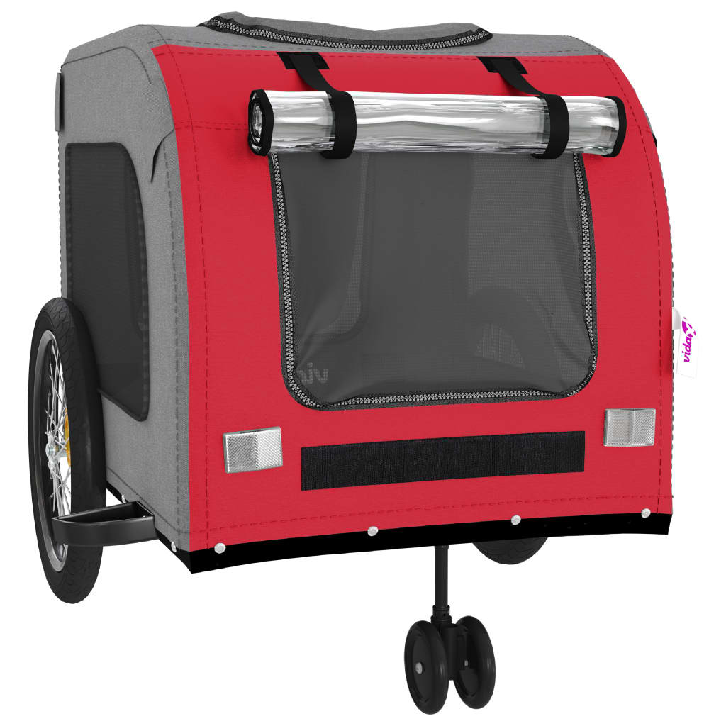 Hondenfietstrailer Oxford Stof En Ijzer En Grijs