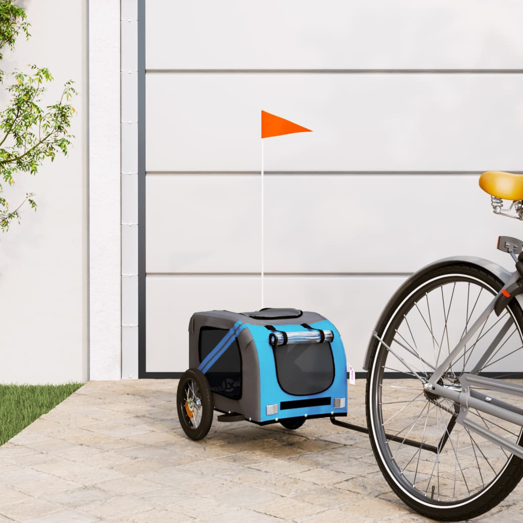 Hondenfietstrailer Oxford Stof En Ijzer En Grijs