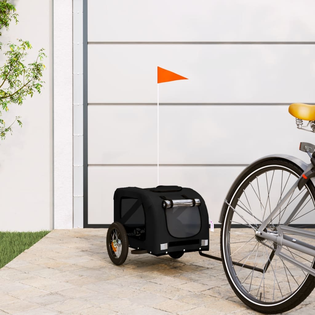 Hondenfietstrailer Oxford Stof En Ijzer En Grijs