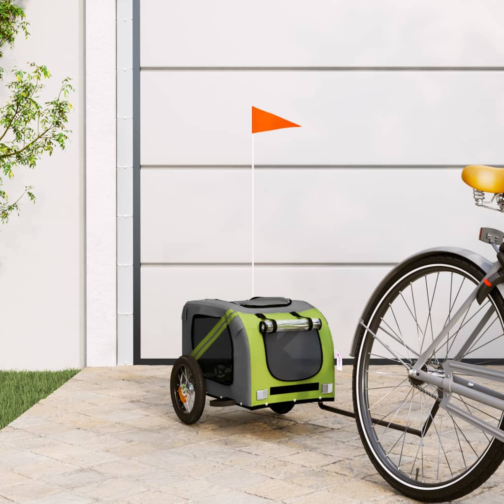 Hondenfietstrailer Oxford Stof En Ijzer En Grijs