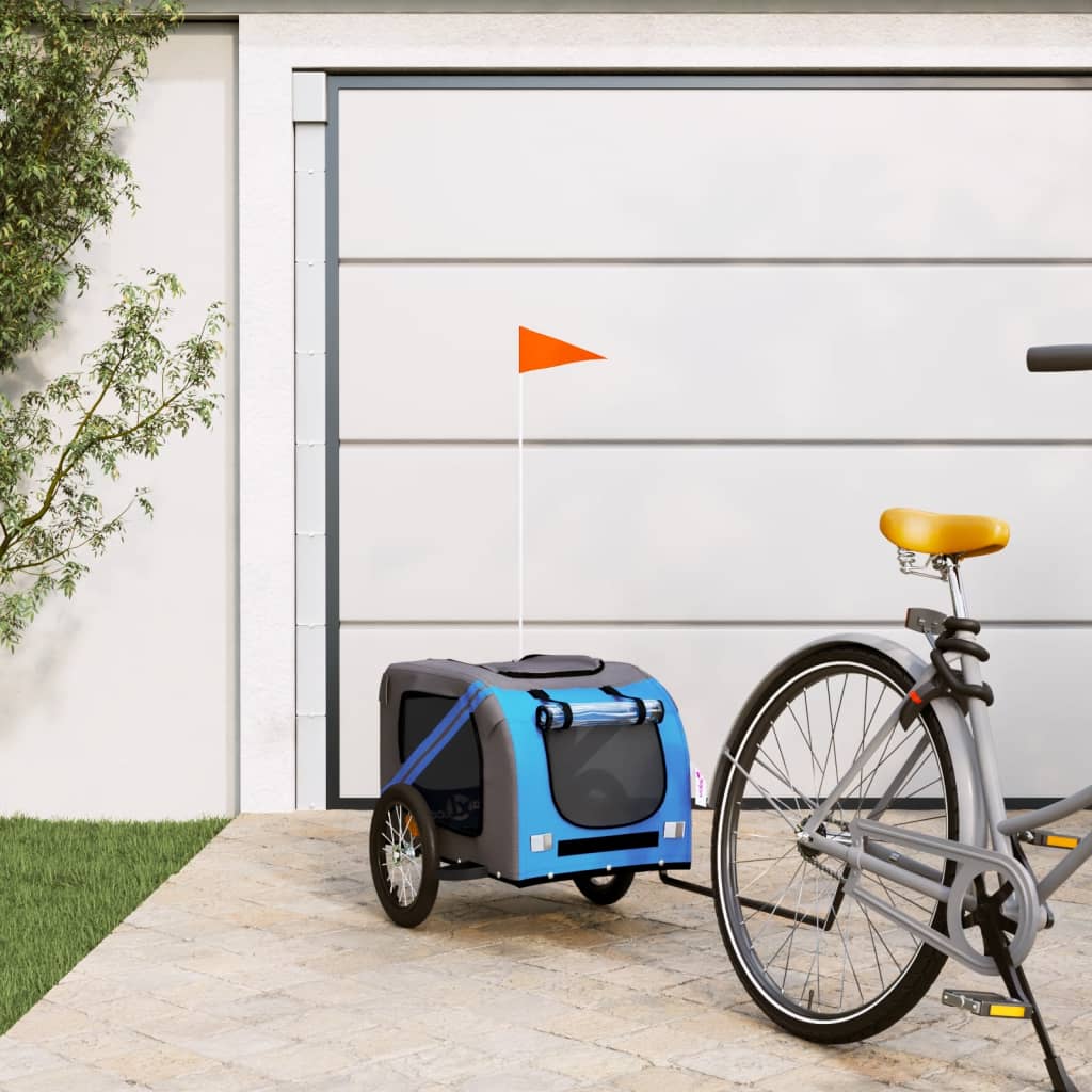 Hondenfietstrailer Oxford Stof En Ijzer En Grijs