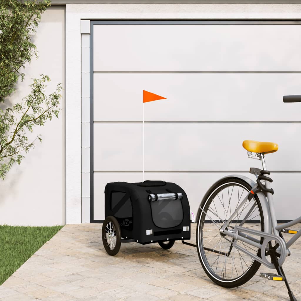Hondenfietstrailer Oxford Stof En Ijzer En Grijs