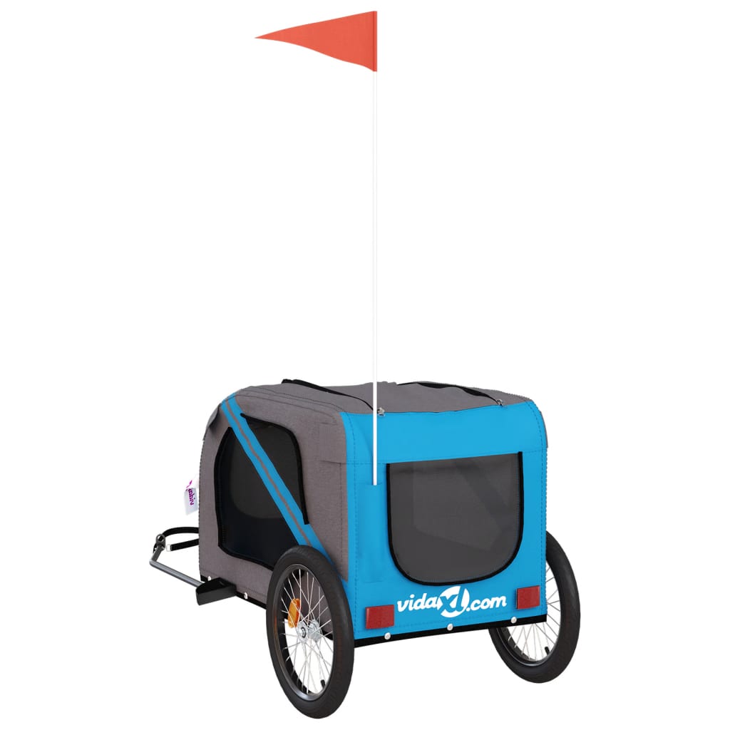 Hondenfietstrailer Oxford Stof En Ijzer En Grijs