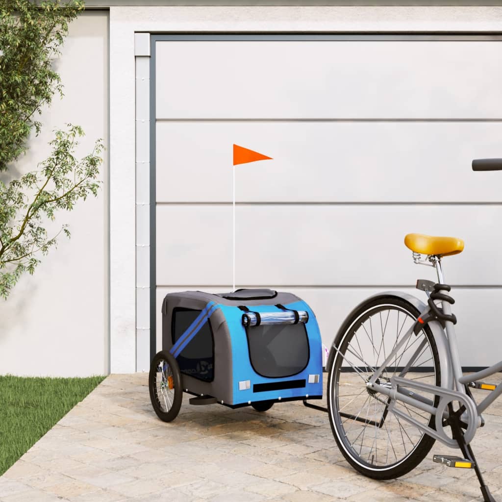 Hondenfietstrailer Oxford Stof En Ijzer En Grijs