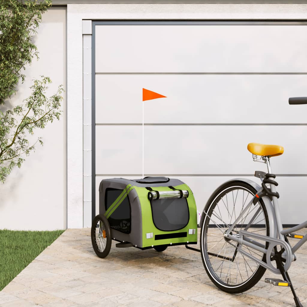 Hondenfietstrailer Oxford Stof En Ijzer En Grijs