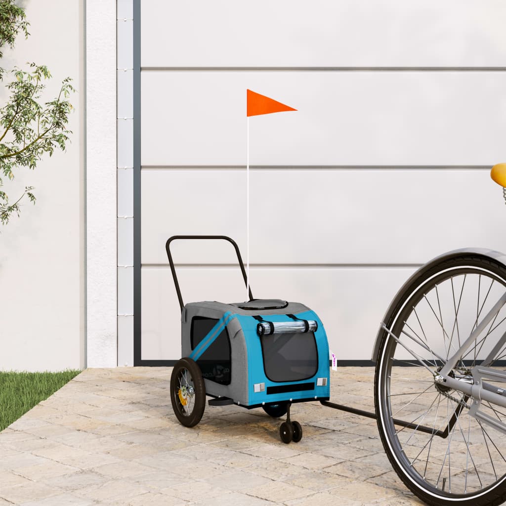 Hondenfietstrailer Oxford Stof En Ijzer En Grijs