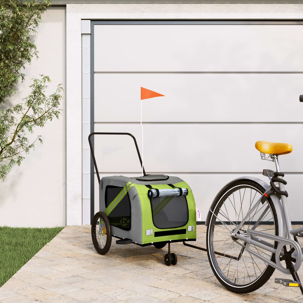 Hondenfietstrailer Oxford Stof En Ijzer En Grijs