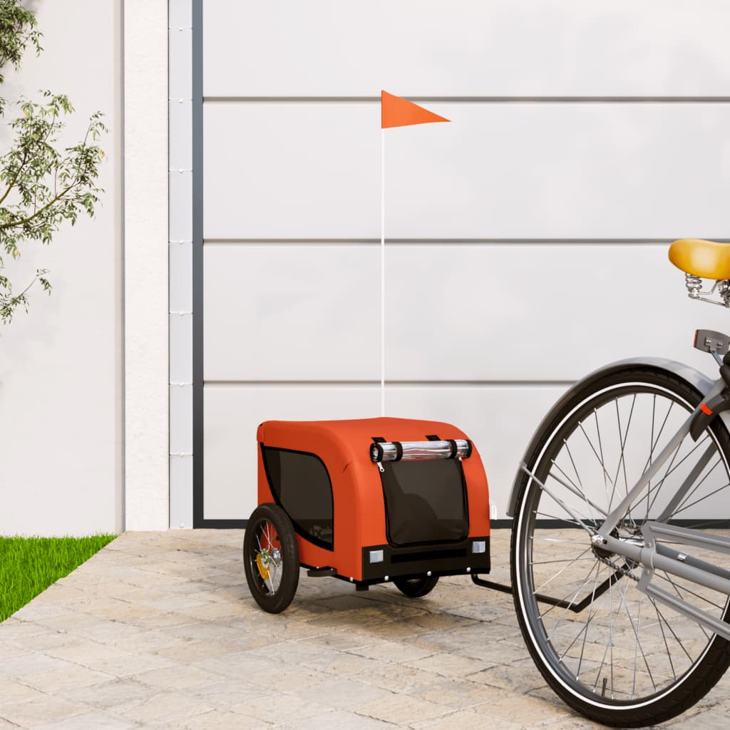 Hondenfietstrailer Oxford Stof En Ijzer En Zwart