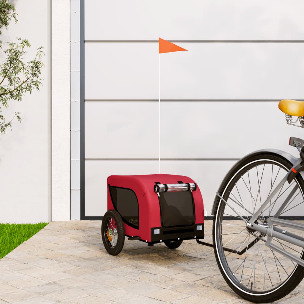 Hondenfietstrailer Oxford Stof En Ijzer En Zwart