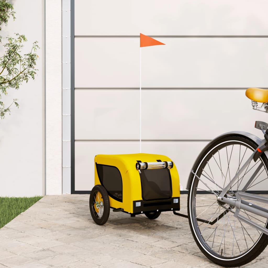 Hondenfietstrailer Oxford Stof En Ijzer En Zwart