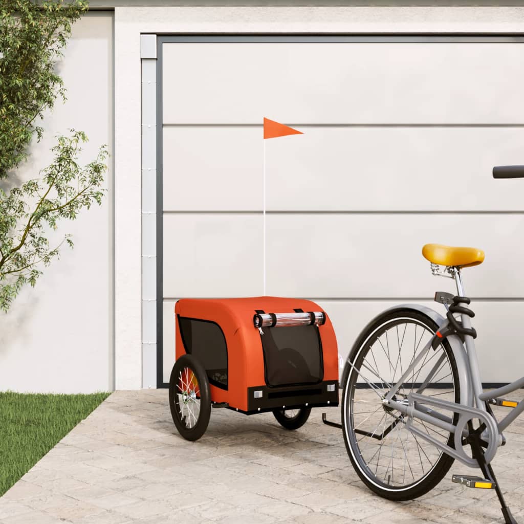 Hondenfietstrailer Oxford Stof En Ijzer En Zwart