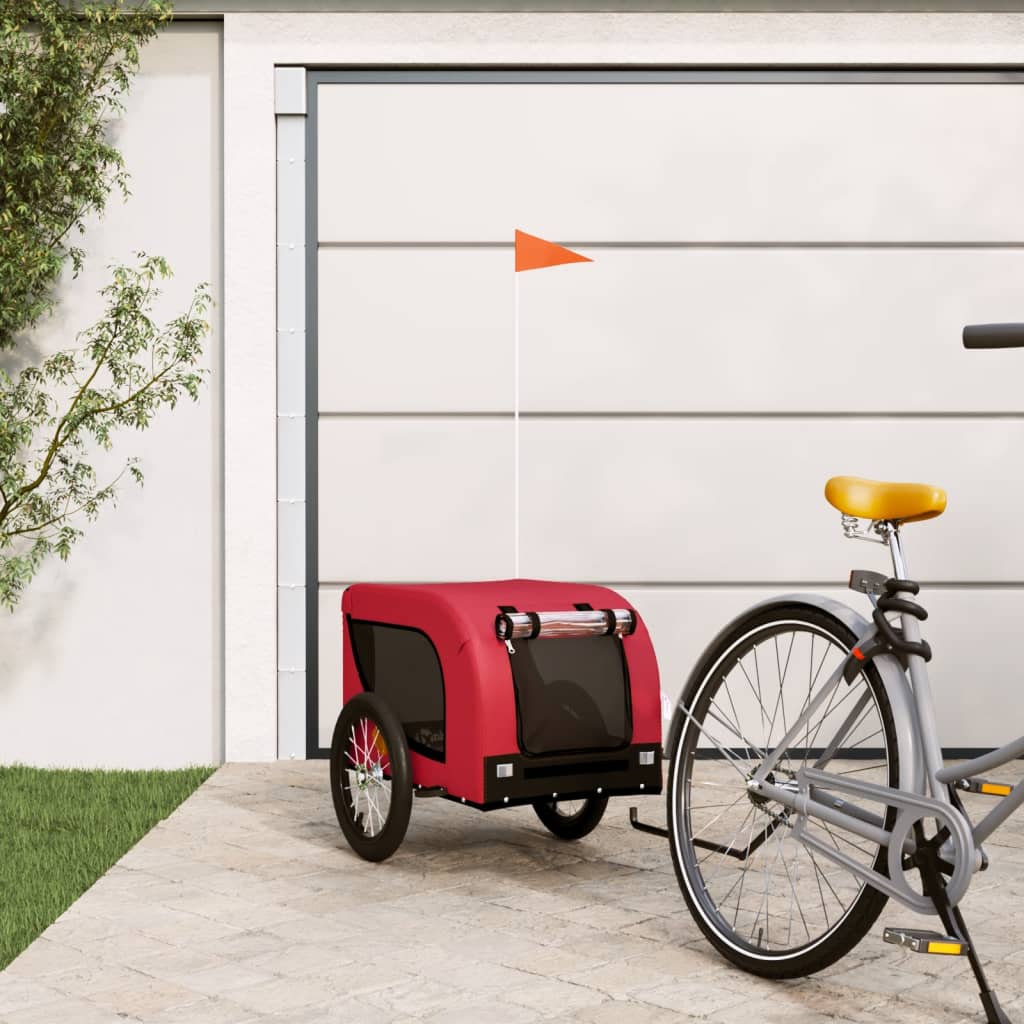 Hondenfietstrailer Oxford Stof En Ijzer En Zwart