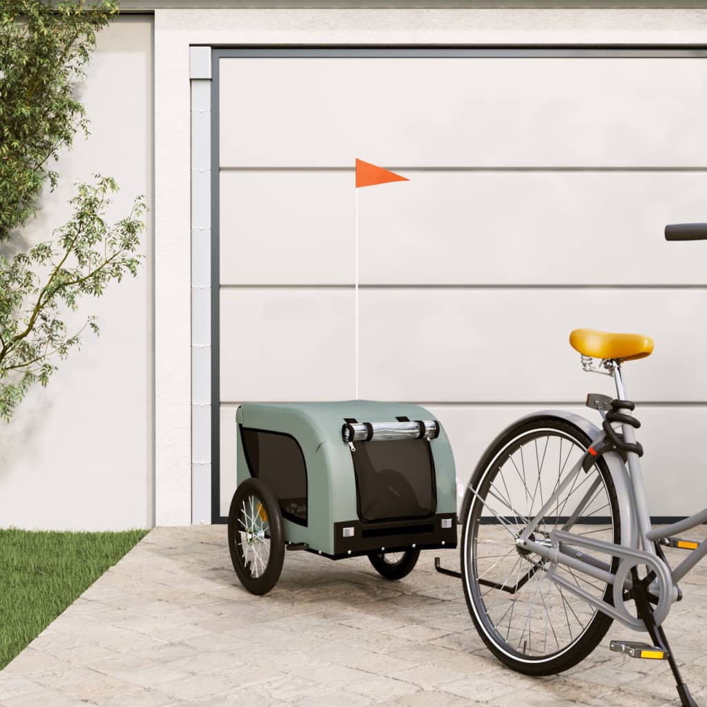Hondenfietstrailer Oxford Stof En Ijzer En Zwart
