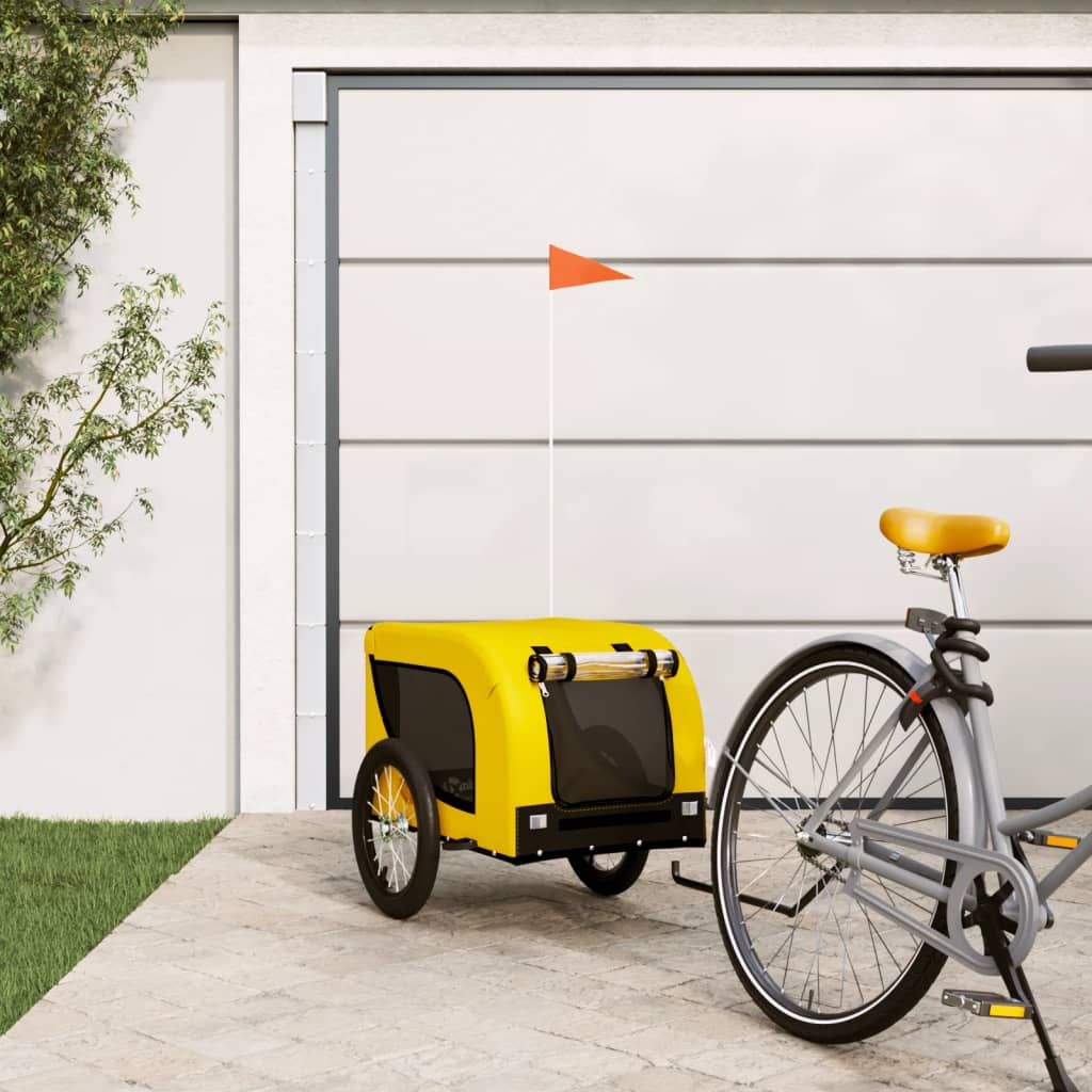 Hondenfietstrailer Oxford Stof En Ijzer En Zwart