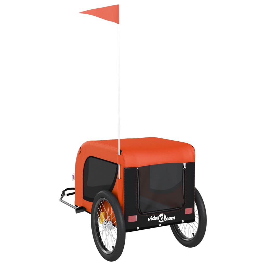 Hondenfietstrailer Oxford Stof En Ijzer En Zwart