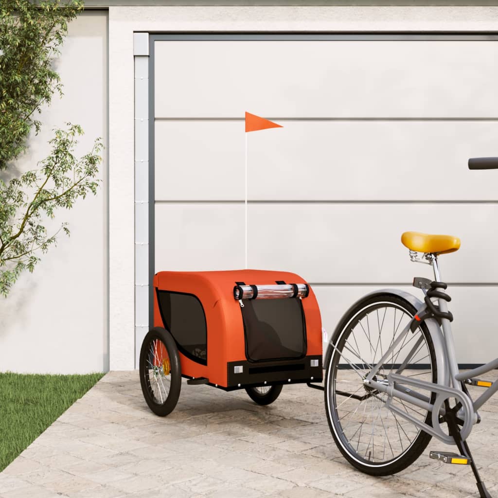 Hondenfietstrailer Oxford Stof En Ijzer En Zwart
