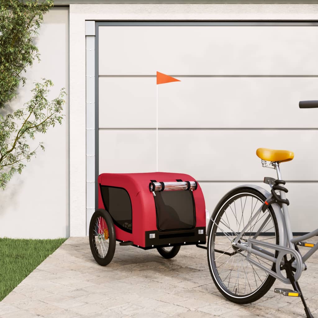 Hondenfietstrailer Oxford Stof En Ijzer En Zwart