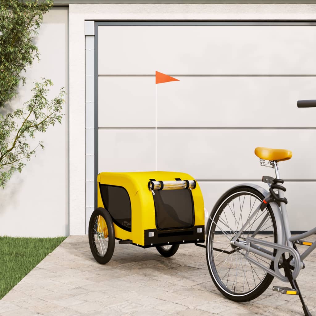 Hondenfietstrailer Oxford Stof En Ijzer En Zwart