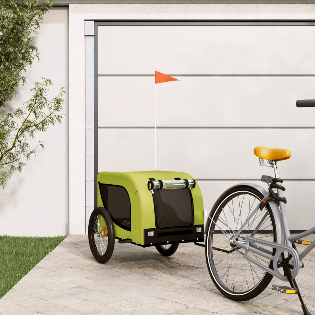 Hondenfietstrailer Oxford Stof En Ijzer En Zwart