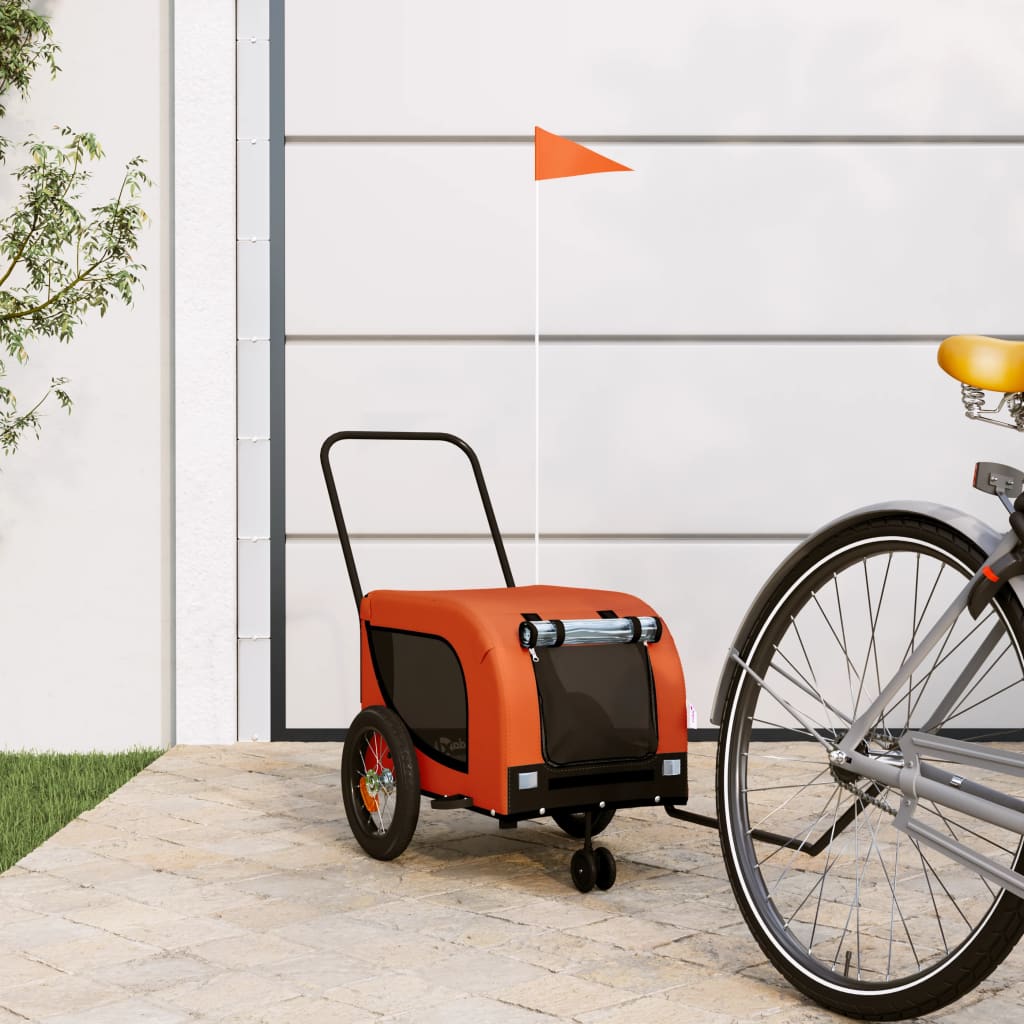 Hondenfietstrailer Oxford Stof En Ijzer En Zwart
