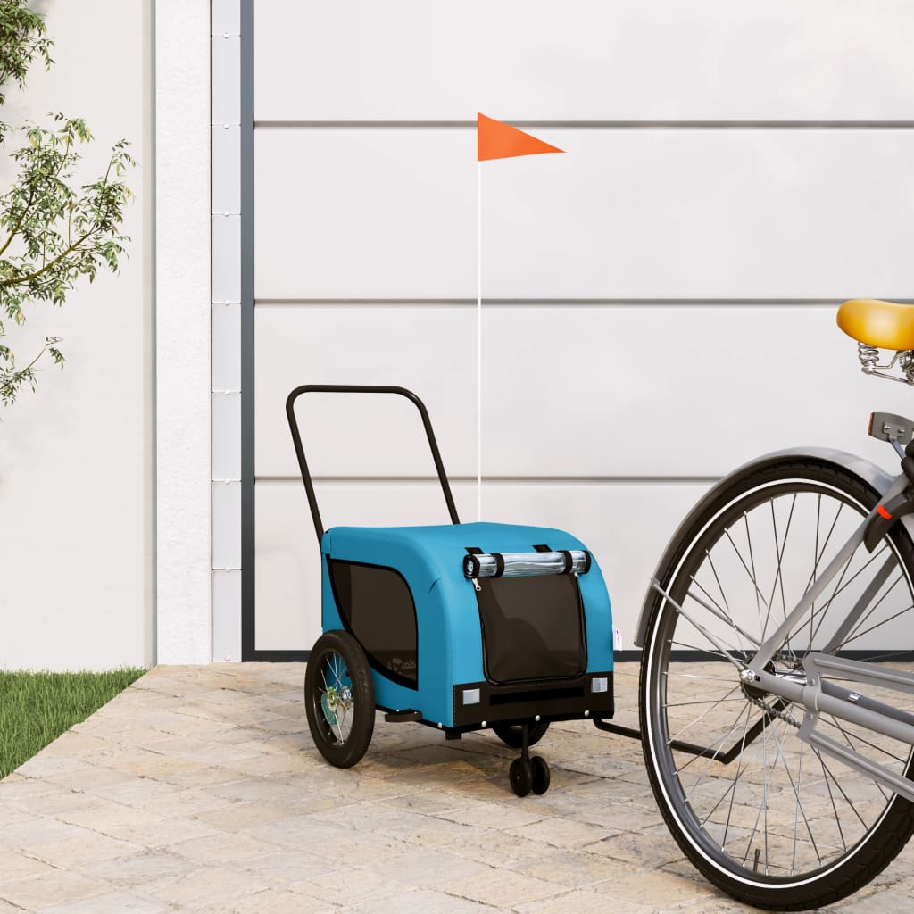 Hondenfietstrailer Oxford Stof En Ijzer En Zwart