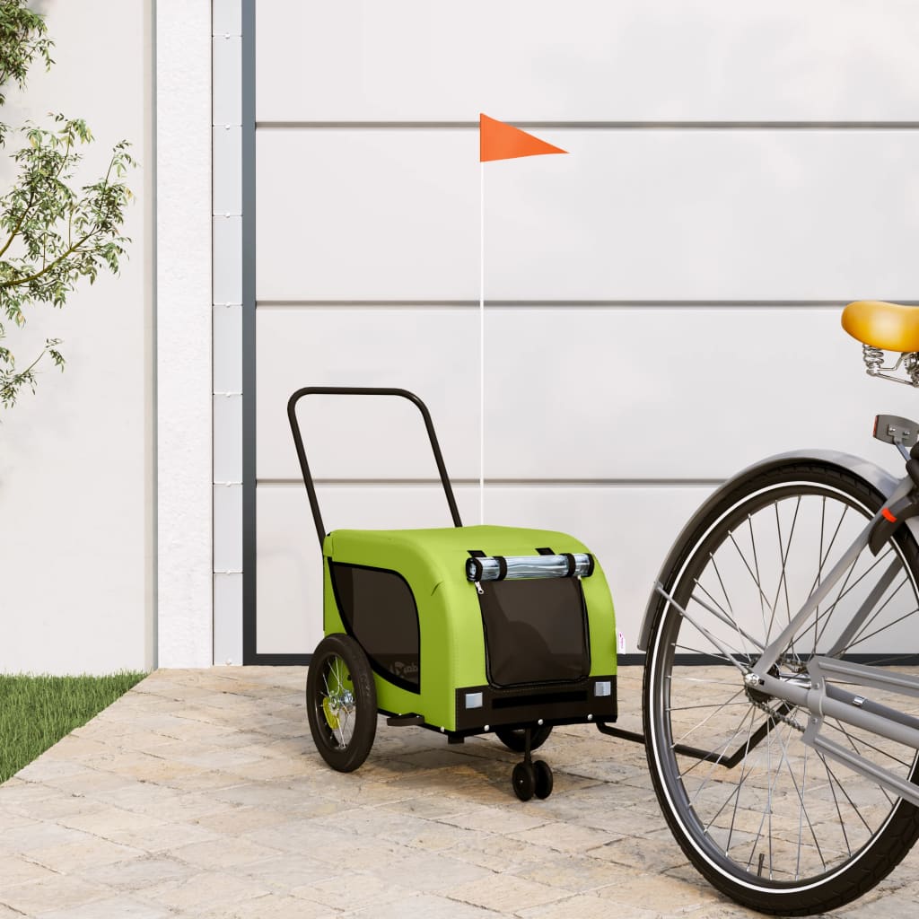 Hondenfietstrailer Oxford Stof En Ijzer En Zwart