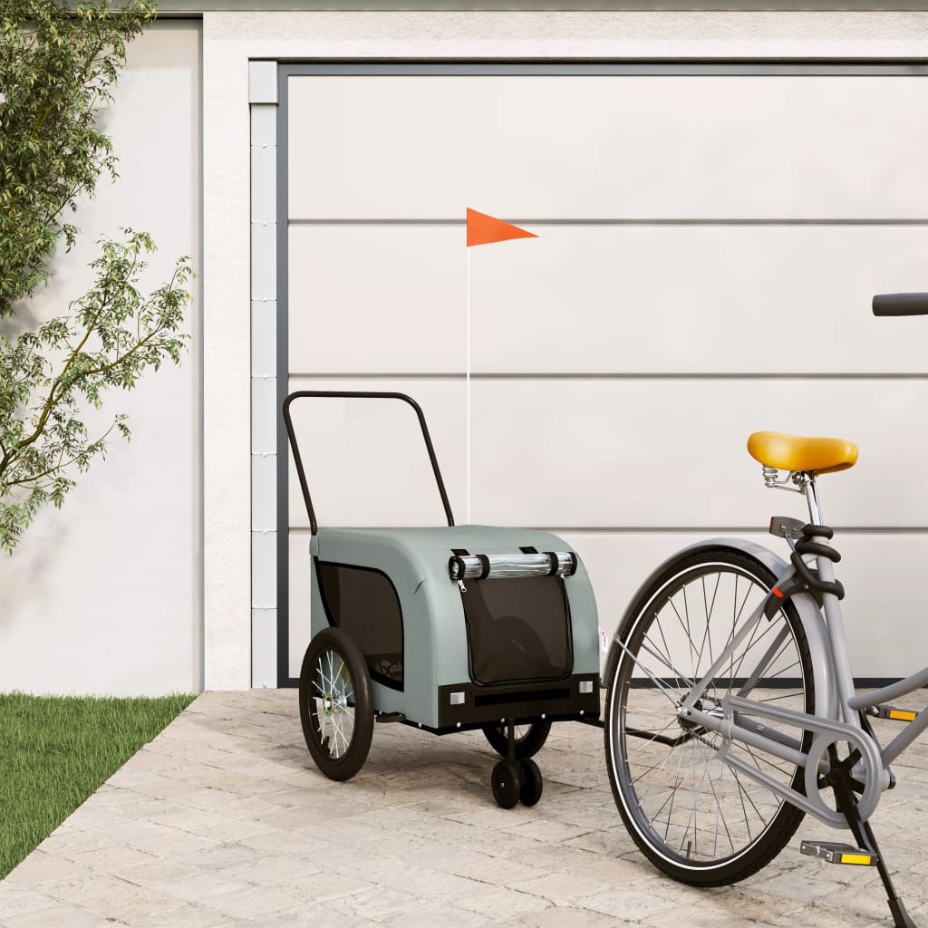 Hondenfietstrailer Oxford Stof En Ijzer En Zwart