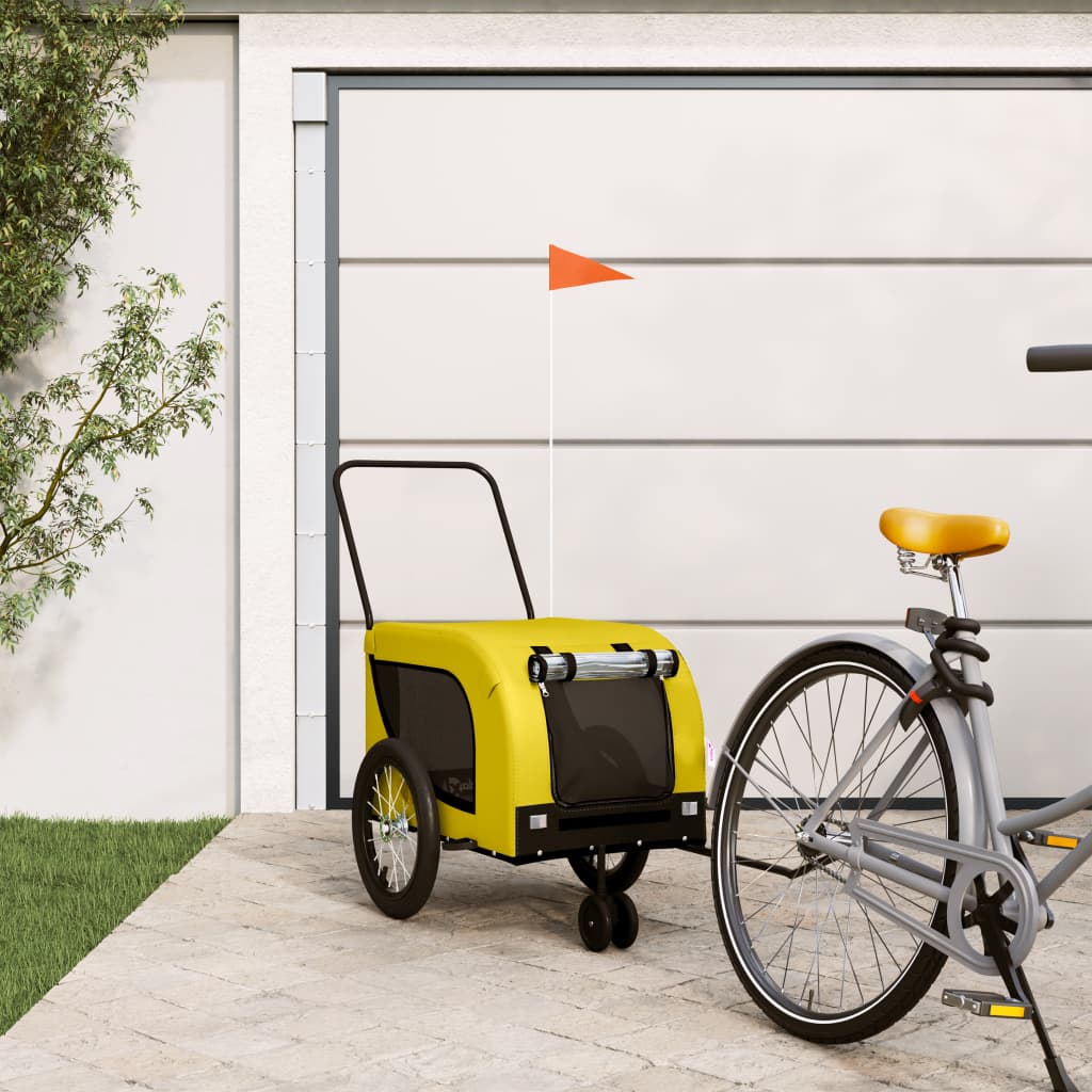 Hondenfietstrailer Oxford Stof En Ijzer En Zwart