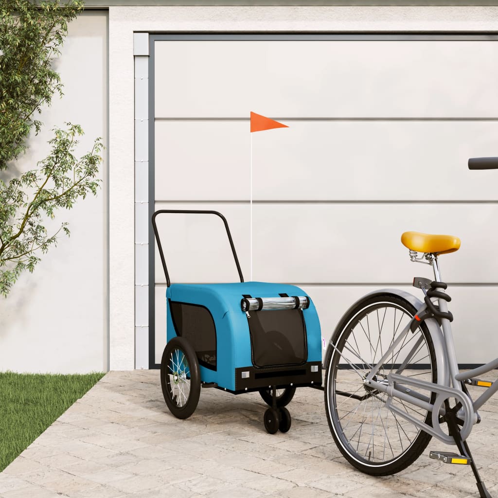 Hondenfietstrailer Oxford Stof En Ijzer En Zwart