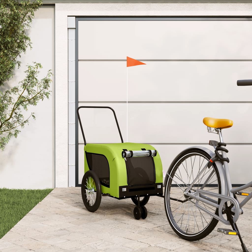 Hondenfietstrailer Oxford Stof En Ijzer En Zwart