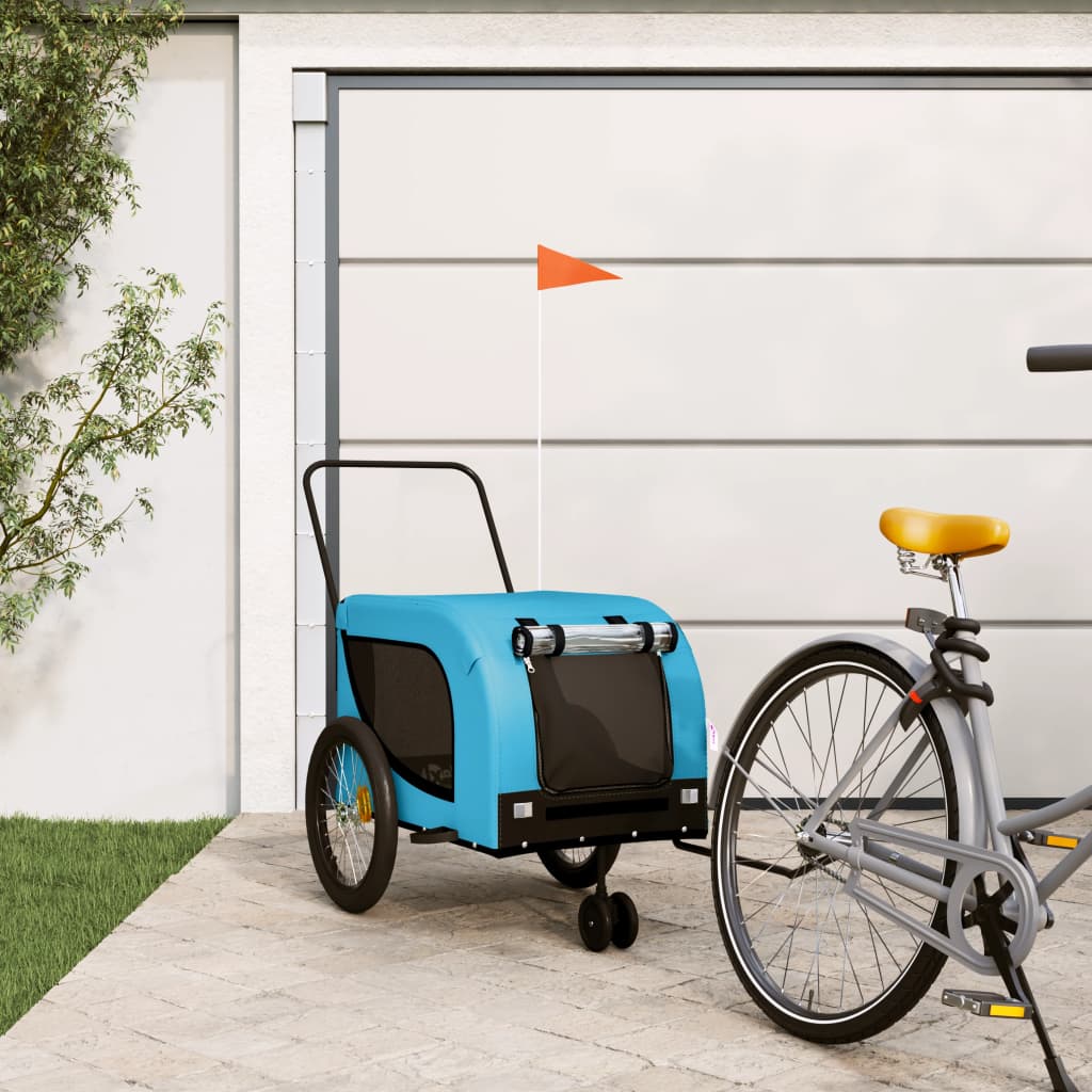 Hondenfietstrailer Oxford Stof En Ijzer En Zwart