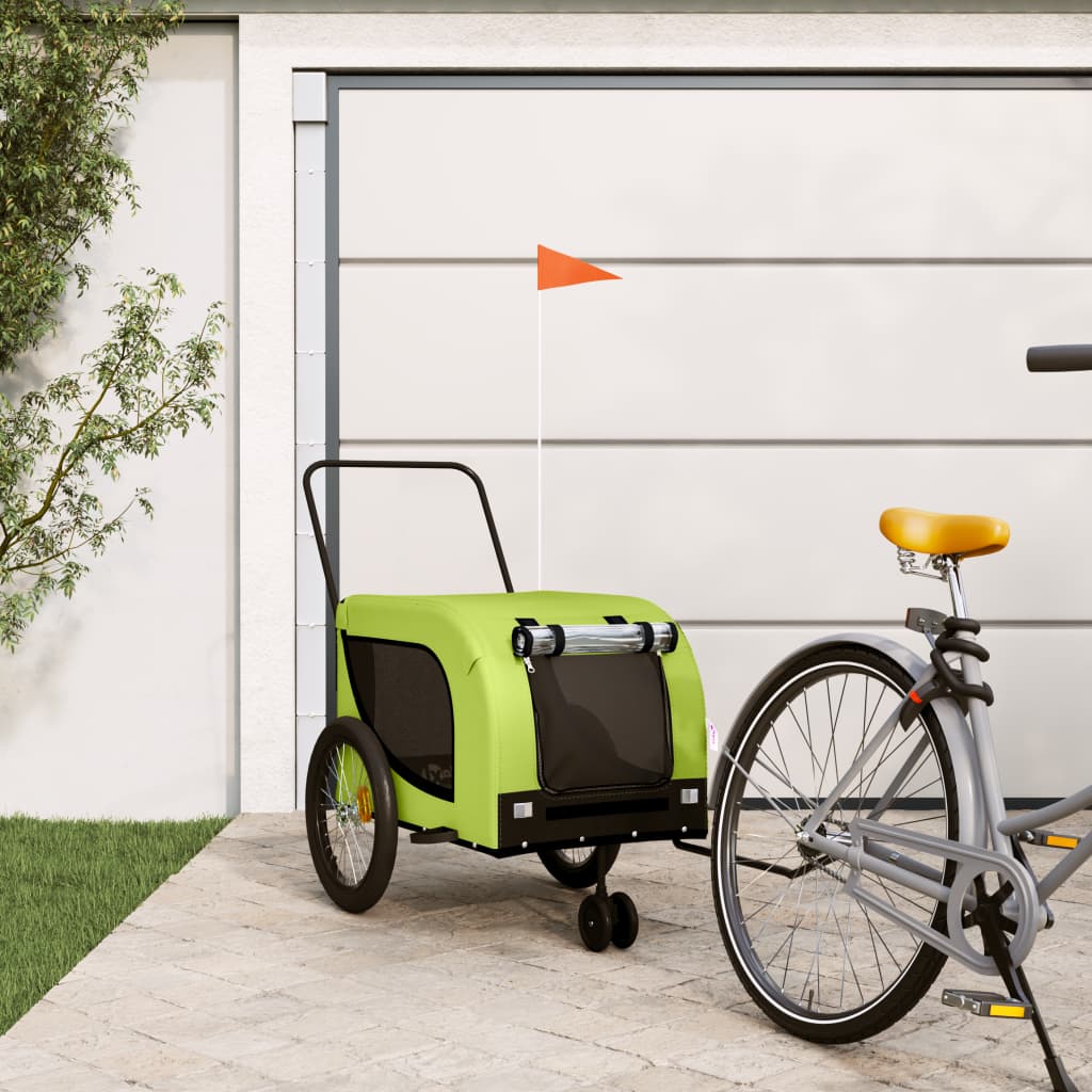 Hondenfietstrailer Oxford Stof En Ijzer En Zwart