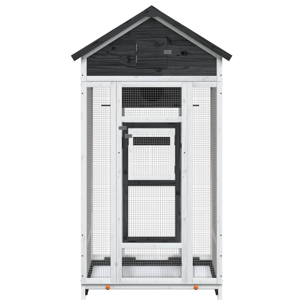 Volière 91,5X53X170 Cm Massief Grenenhout