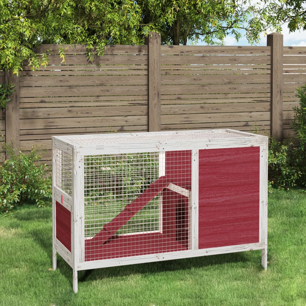 Konijnenhok 103X44X69,5 Cm Massief Grenenhout Kleurig