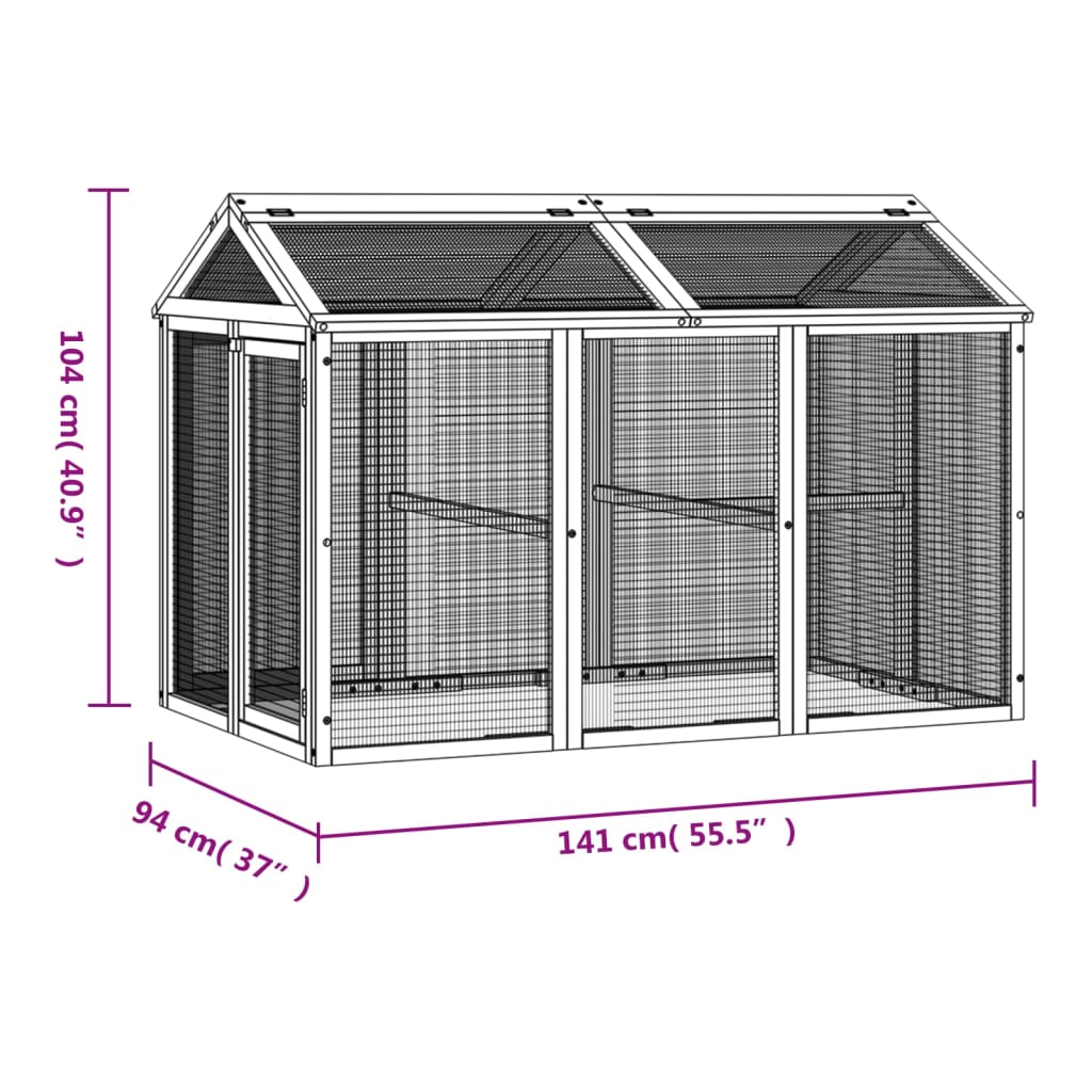 Dierenren 141X94X104 Cm Massief Grenenhout