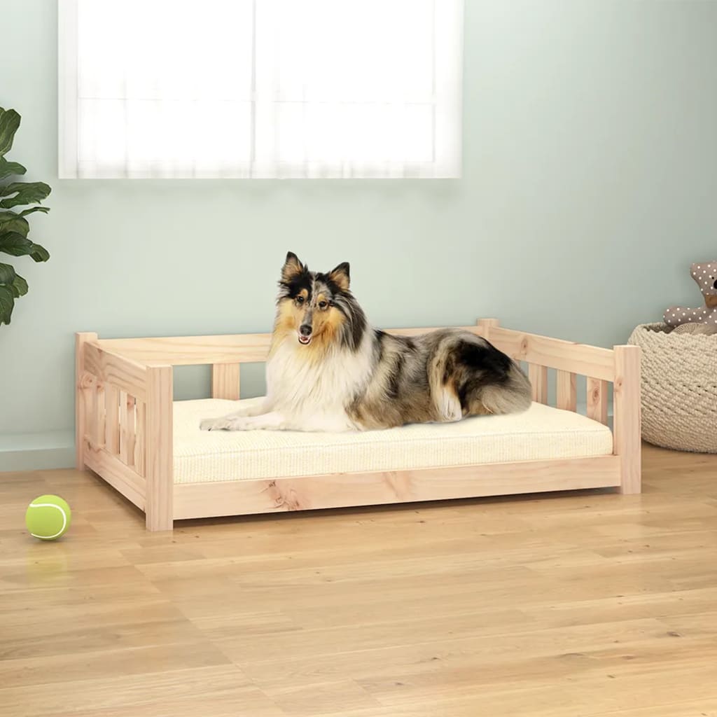 Hondenbed 105,5X75,5X28 Cm Massief Grenenhout