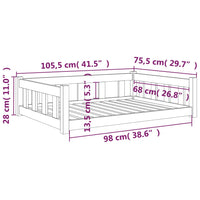 Hondenbed 105,5X75,5X28 Cm Massief Grenenhout