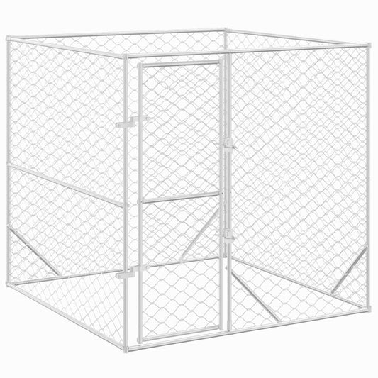 Hondenkennel Voor Buiten Gegalvaniseerd Staal Zilver