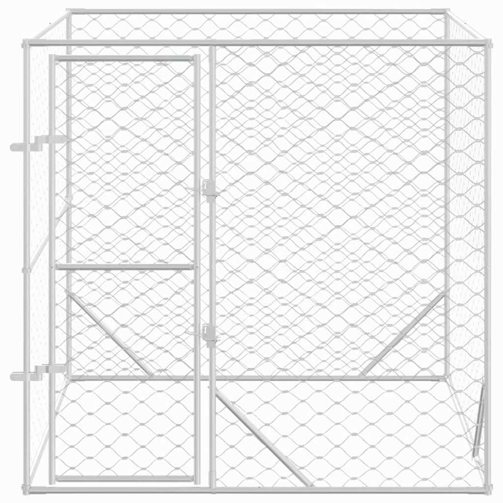 Hondenkennel Voor Buiten Gegalvaniseerd Staal Zilver
