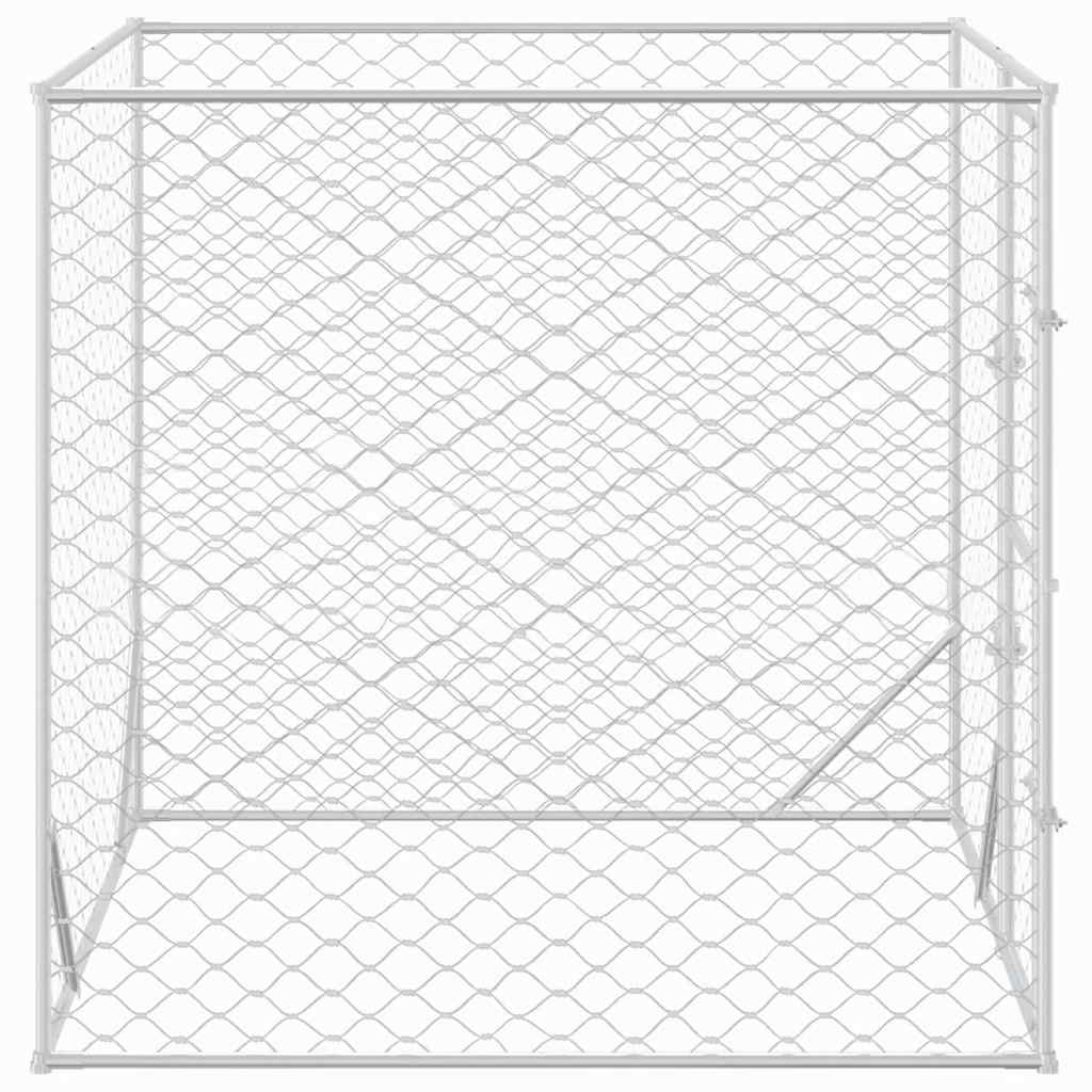 Hondenkennel Voor Buiten Gegalvaniseerd Staal Zilver
