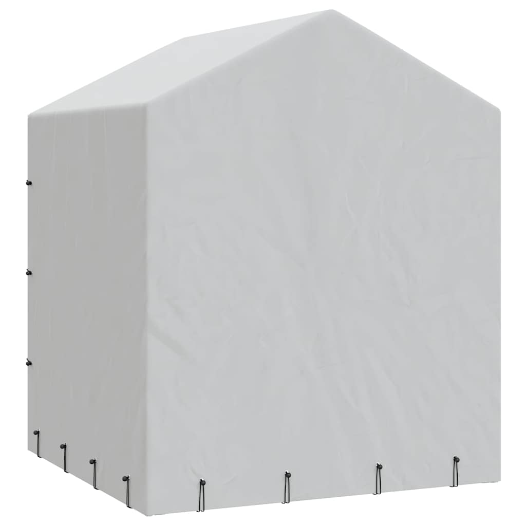 Hondenkennel Met Dak 2X2X2,5 M Gegalvaniseerd Staal Zilver